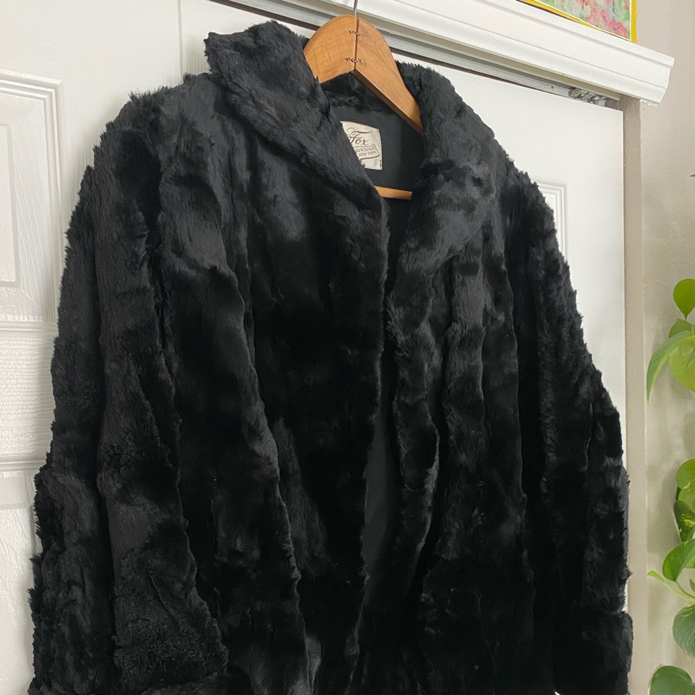 Gorgeous black furry mink coat
